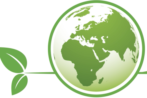 World with green leaf energy depiction World with green leaf energy depiction
